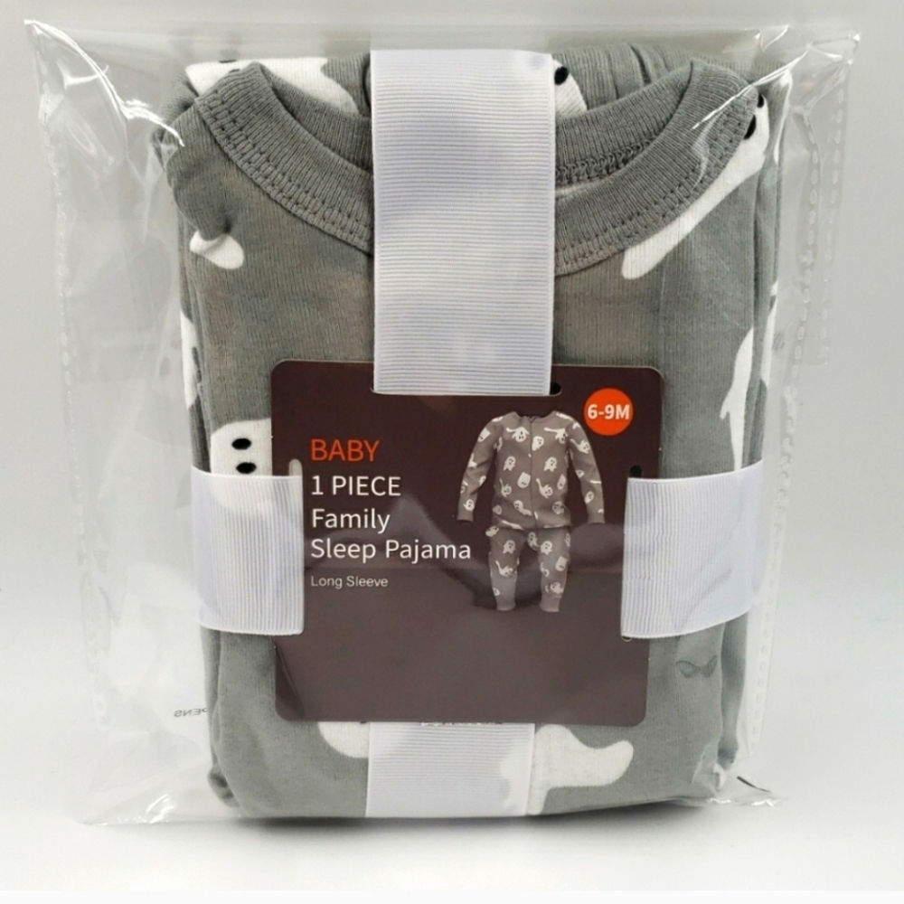 Baby Gray Long Sleeve Pajama  I Piece 6/9M